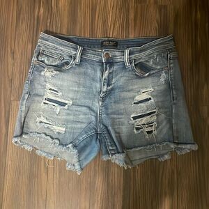 Judy Blue Ripped Denim Cutoff Shorts Size Large (12-14)